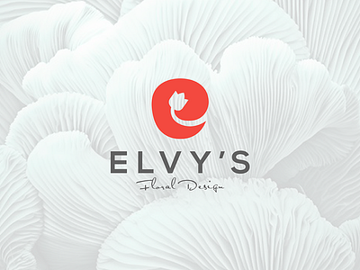 Elvys e logo floral floraldesign flower flowershop lettermark rose rosebud
