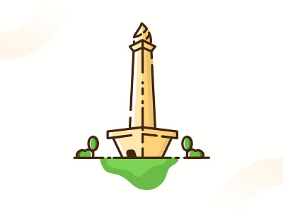 Monas | Monumen Nasional design flat icon iconography illustration minimal
