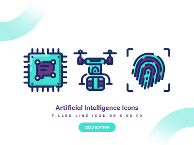 Artificial Intelligence Icons app icon iconography illustration minimal ui