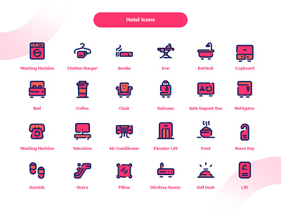 Hotel Icons app branding design flat icon iconography minimal ui ux