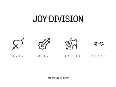 Visualize To Icon ( Joy Division - Love Will Tear Us Apart ) icon iconography