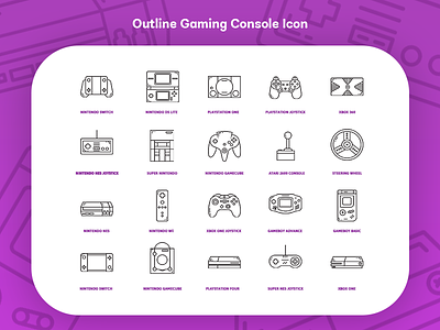 Outline Gaming Console Icon design flat icon illustration minimal ux vector