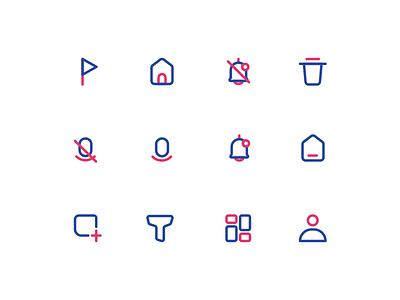 User Interface Icon ( Double Color ) app flat icon iconography illustration ui ux web