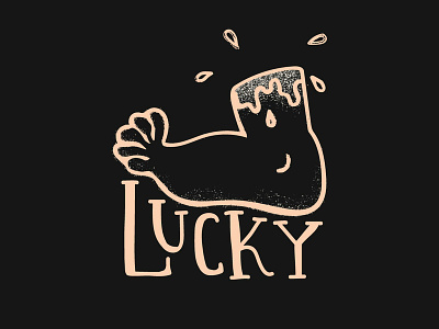 Lucky Foot dark design digital flat foot handdrawn illustration luck spooky texture typography vector