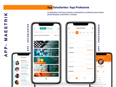 App Maestrik Estudiantes / Profesores app education mobile ui