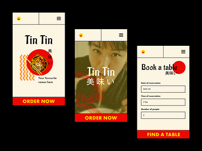 Restaurant Booking app asia design food mobile noodles photography restaurant typography ui ux