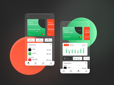 Finance: mobile app, UX/UI Design app banking design finance glass mobile ui ux wallet