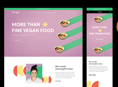 Vegan Market Website design desktop food landing landing page market mobile ui ui design ux vegan web webdesign website