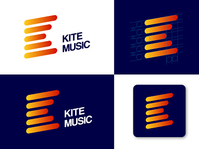Kite Music Logo Design branding design illustration iuxu design logo logo design logotype mockup new pencil typography