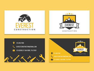 Everest Construction Business Card business card design
