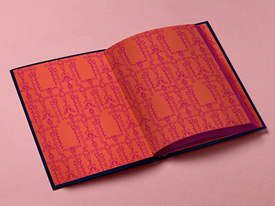 Perfume - inside bookcover caps dropcaps icon letteting pink roses type typography vector