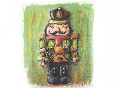 Tin soldier color pencil green illustration ink pastel sketch soldier sweet tin watercolor