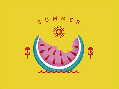 Testing a new icon style. icon pink summer type vector watermelon yellow