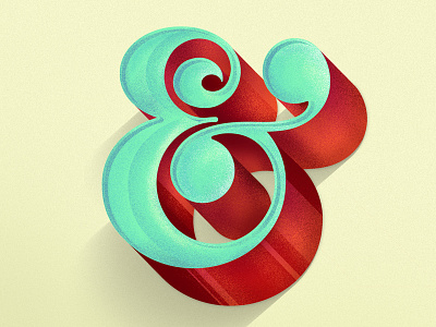 & 3d ampersand colors digital icon lettering red type typography vector