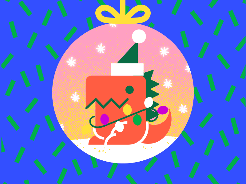 Merry Christmas, guys! christmas decoration dinosaur favicon holidays icon illustration small tiny vector web