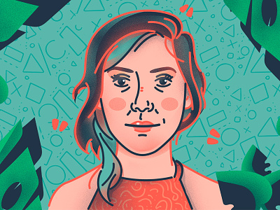 Self Portrait color digital doodle girl illustration portrait poster sketch wip woman
