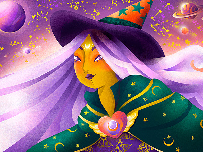 · ☆ Happy Haloween ☆ · astrology character cosmic galaxy halloween horror illustration lady universe witch woman zodiac