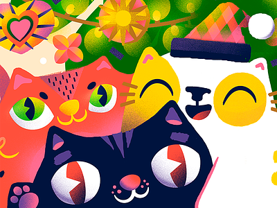 • Δ • Christmas is Coming • Δ • animal cat christmas color cute digital holiday icon illustration kawaii vector
