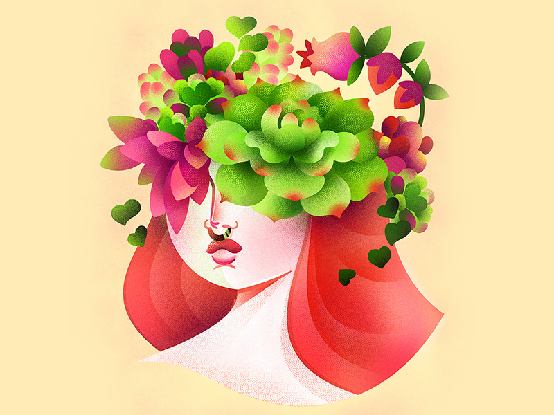 Self Portrait spring women garden botanic girl woman succulent cactus flower botany