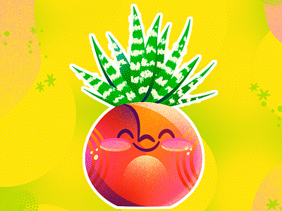 Grow botanical digital icon illustration plant sticker succulent