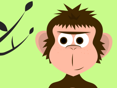 Monkey 2 brown character design illustration sketch vector