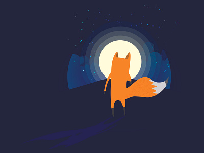 Fox_Moon animal art boy covid 19 covid19 dark design flat flat design fox fox illustration fox logo foxy illustration moon moonlight night quarantine star stars