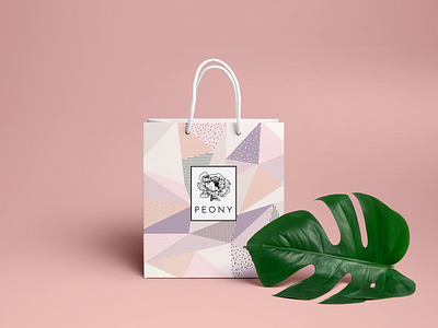 Peony Packaging - Bag branding color design geometric illustration logo packaging vector