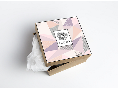 Peony Packaging - Box branding color design illustration logo typography vector