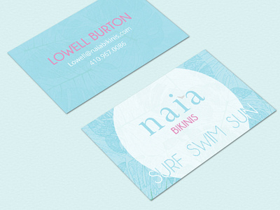 Naia Bikinis Business cards branding business card print typography vector