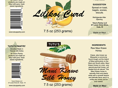 Food labels for Tutu's Pantry branding food and beverage label print vector