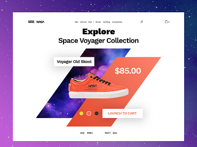 Vans x Nasa Shop Landing Page branding ecommerce fan art illustration landing page nasa shop space teaser ui ux vans