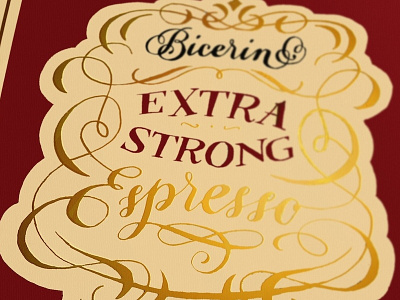 Bicerin Espresso calligraphy design hand drawn lettering handlettering lettering packaging