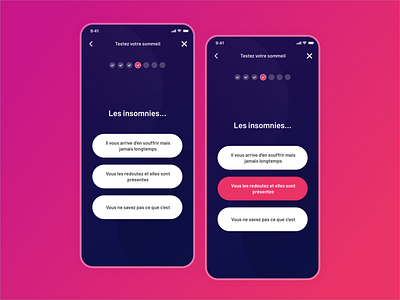 Sleep quiz app concept