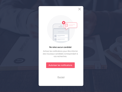 Push notifications request design illustration interface mobile push ui