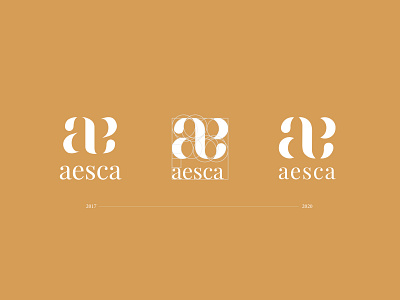 Aesca Logo Refinement 2d adobe illustrator branding burnt sienna daily design fashion filipino font identity lettering logo logomark minimal typography vector
