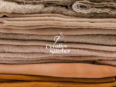 Creative Stitches Logo 2d adobe illustrator branding creative daily design font icon identity logo material minimal needle orange simple stitch thread typography