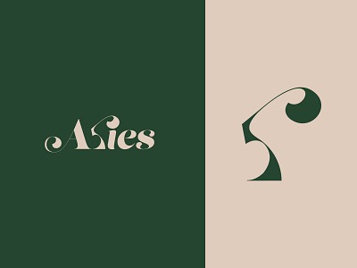 Aries 🔥 2d adobe illustrator branding daily dark green design identity illustration logo logotype minimal ram sheep typography weeklywarmup zodiac