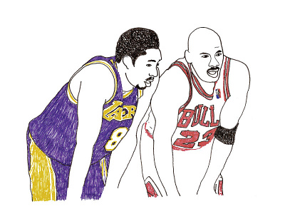 Kobe Vs MJ illustration t shirt