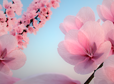 Cherry Blossoms 3d 3d art blender blender3d cg cherry blossom flowers