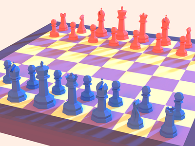 Low Poly Chess 3d blender chess illustration