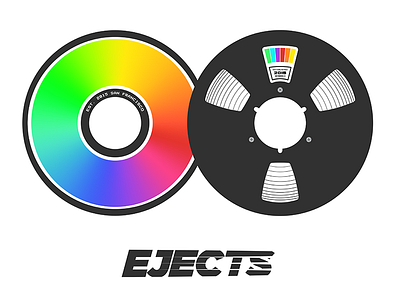 EJECTS Logo Idea's 2015 cd logo minidisc rainbow reel to reel reflection rough draft