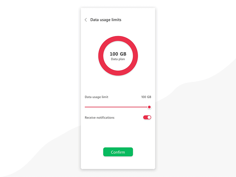 DailyUI #007 - Settings 📅🔘 007 app clean daily ui daily ui 007 data data usage design ios minimal mobile mobile app mobile dashboard mobile data ui