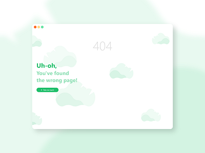 DailyUI #008 - 404 Page 😳☁