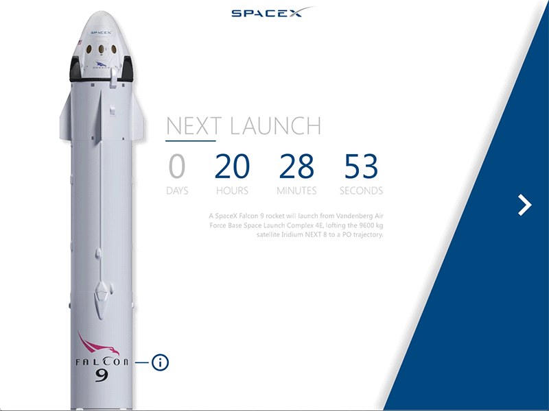 DailyUI #014 - Countdown Timer 🚀⏳ animation app clean countdown daily ui daily ui 014 design launch minimal mobile rocket rocket launch spacex time timer ui ux web website