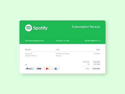 DailyUI #017 - Email Receipt 📧🎧