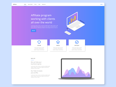 Affiliate Landing Page 💻📈 affiliate button chart gradient landing page landing page design ui ux web website