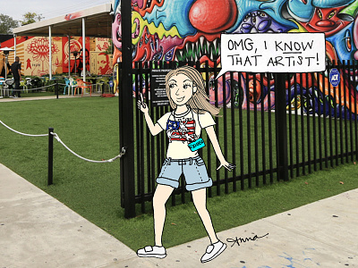 Anna in Wynwood artists digital collage drawing girl girl illustration illustration miami mural murals street art wynwood