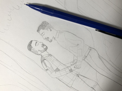 Couple commission, in progress