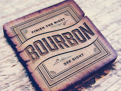Bourbon Coasters bourbon branding design laser etching woodworking