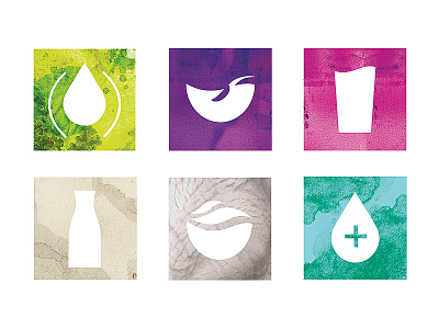 KRISP Fresh Living - Icons branding design icons juice lounge newport beach texture